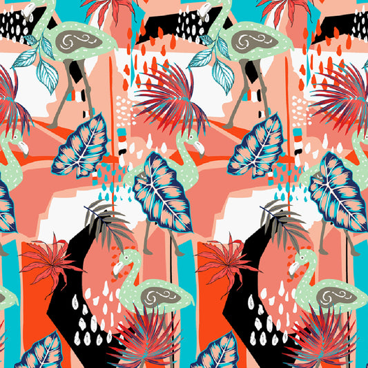 Tela Plana Estampada Viscosa Rayón Caribean 712yd