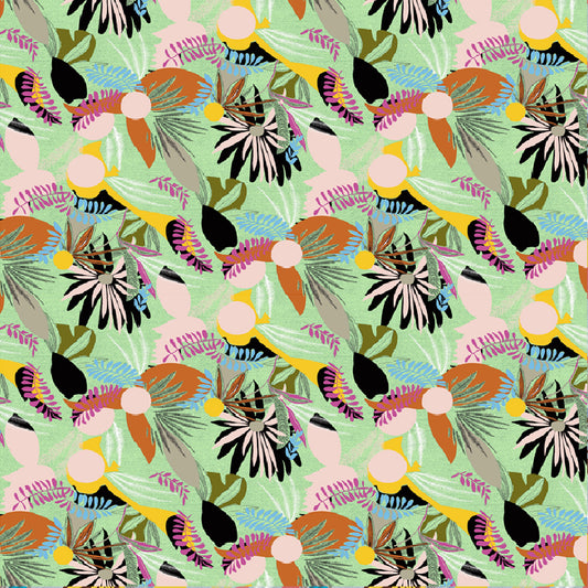 Tela Plana Estampada Viscosa Rayón Caribean Bd872