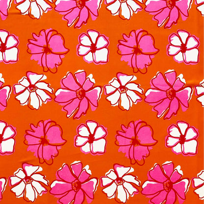 Tela Plana Color Poliéster Spandex Microsarga Olivia Print Bloom