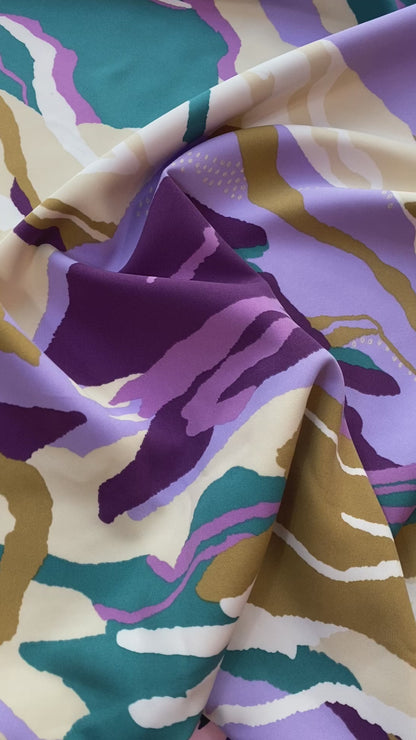 Tela Plana Color Poliéster Spandex Microsarga Olivia Print Montañita