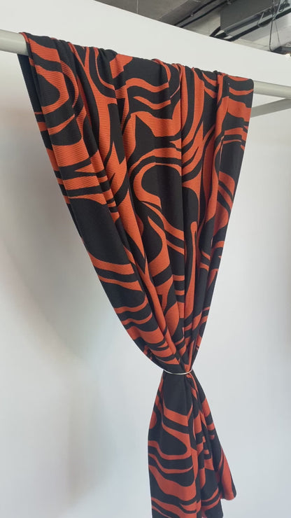 Tela Jersey Punto Estampada Poliéster Spandex Rib Canutón Dominga Print #715